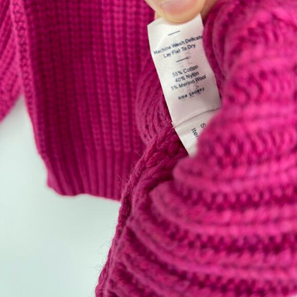 Marine Layer Merino Wool Blend Oversized Crewneck Rose Violet Sweater Medium NWT - Picture 5 of 7